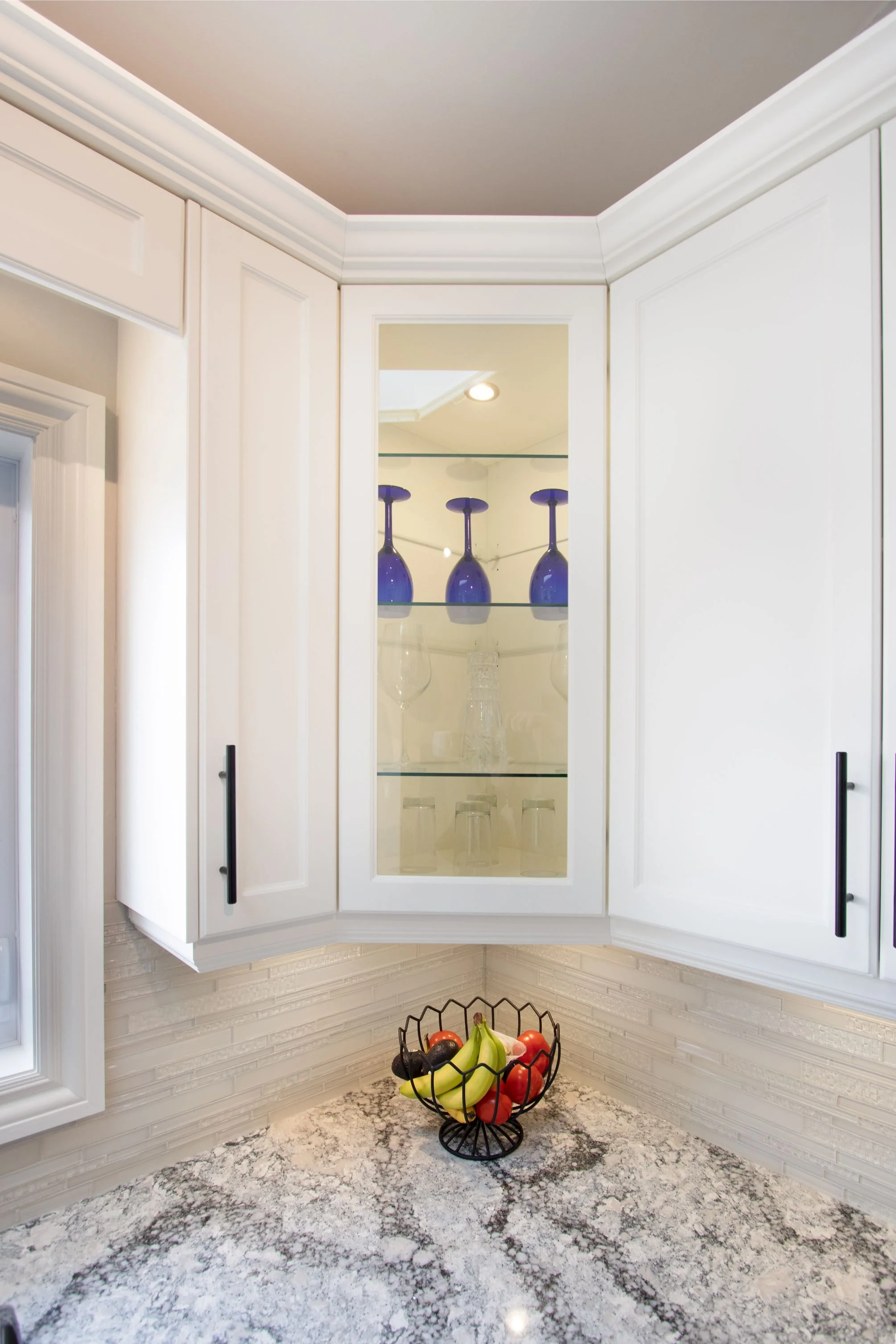 Glass corner kitchen online cabinet